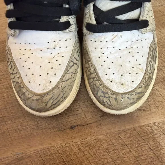 Nike Air Jordan 1 Retro OG High White Cement Elephant Print boys Shoes Sz 7Y - Picture 3 of 9